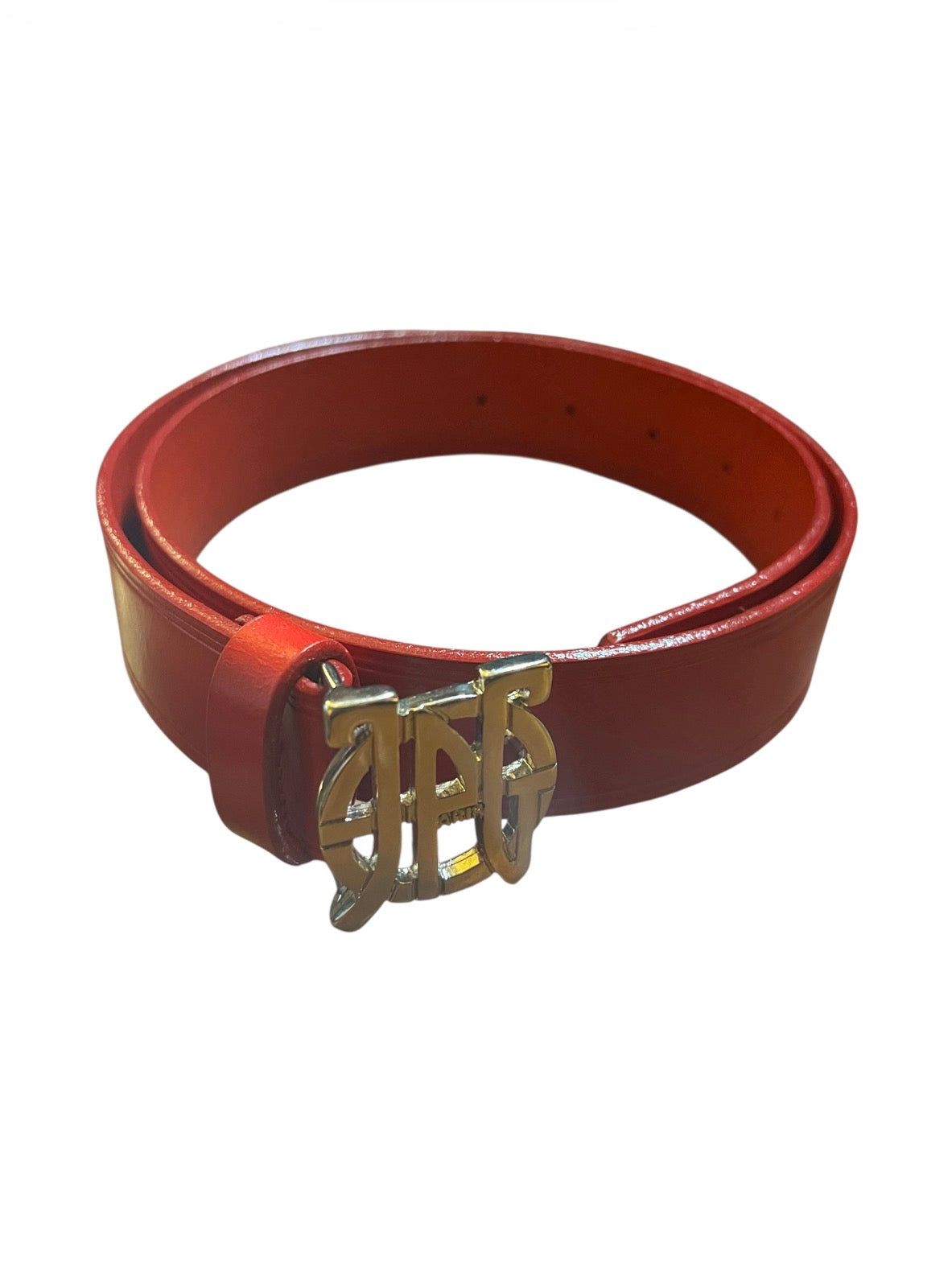 Red Leather Belt by Jean-Paul Gaultier – Opulence Vintage display picture 1