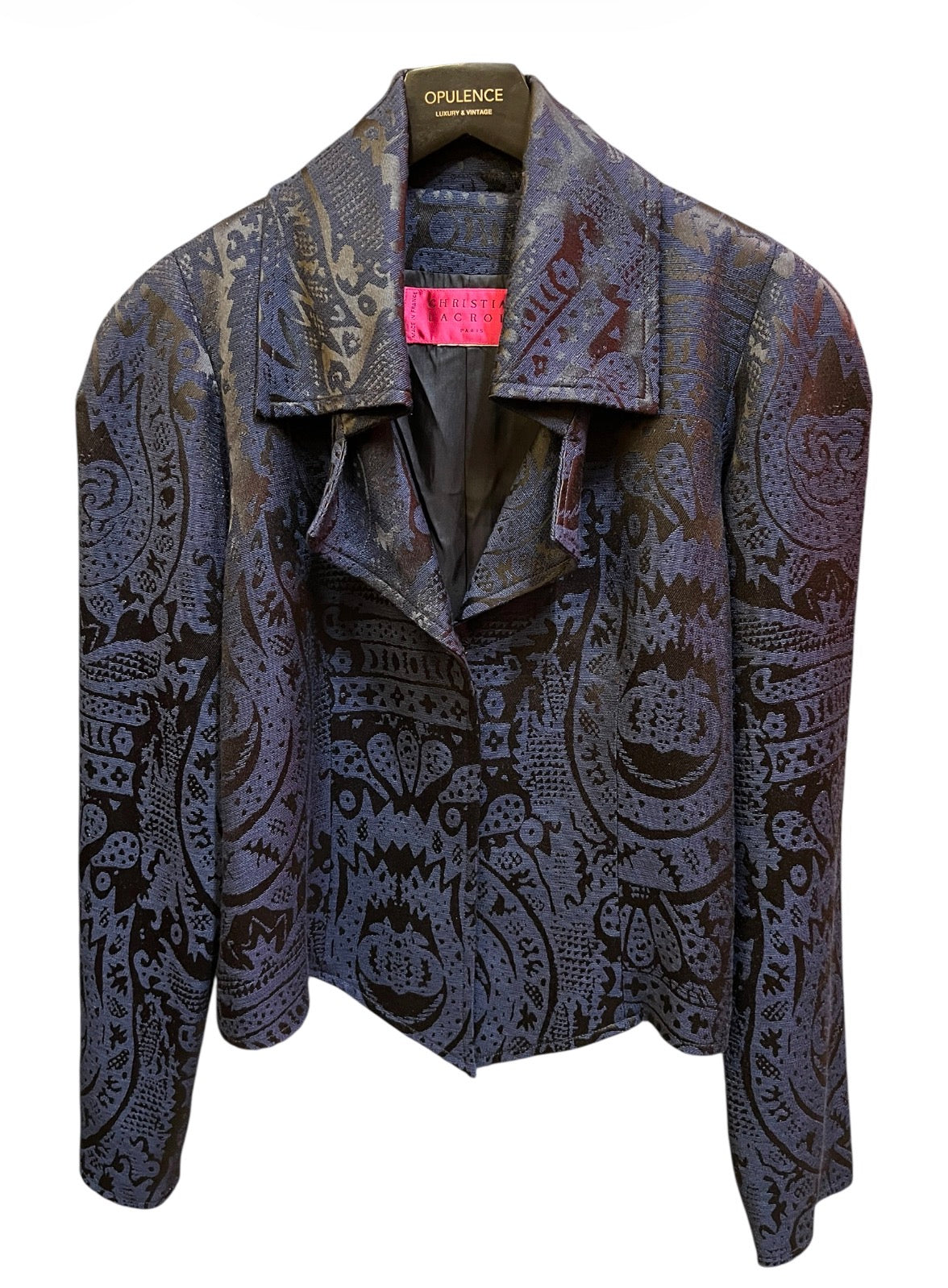 Christian Lacroix Tailored Jacket Blue pattern – Opulence Vintage