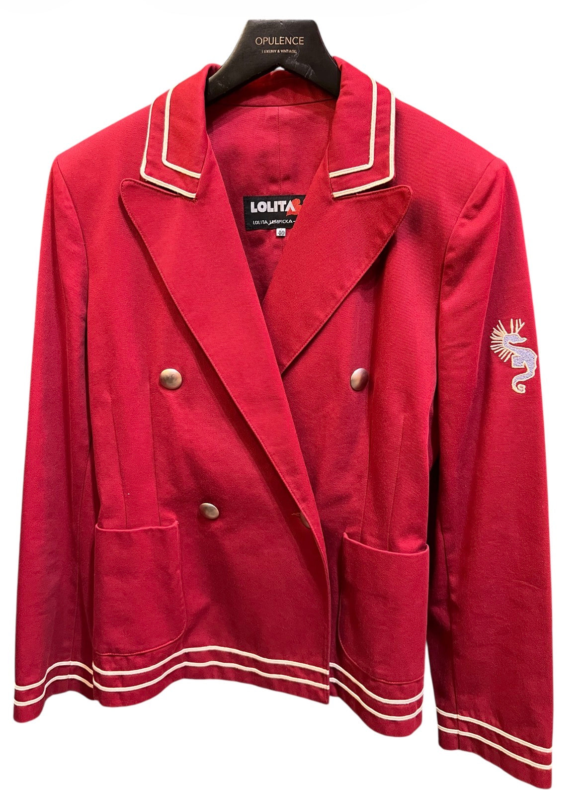 Lolita Lempick Red Tailored Jacket – Opulence Vintage