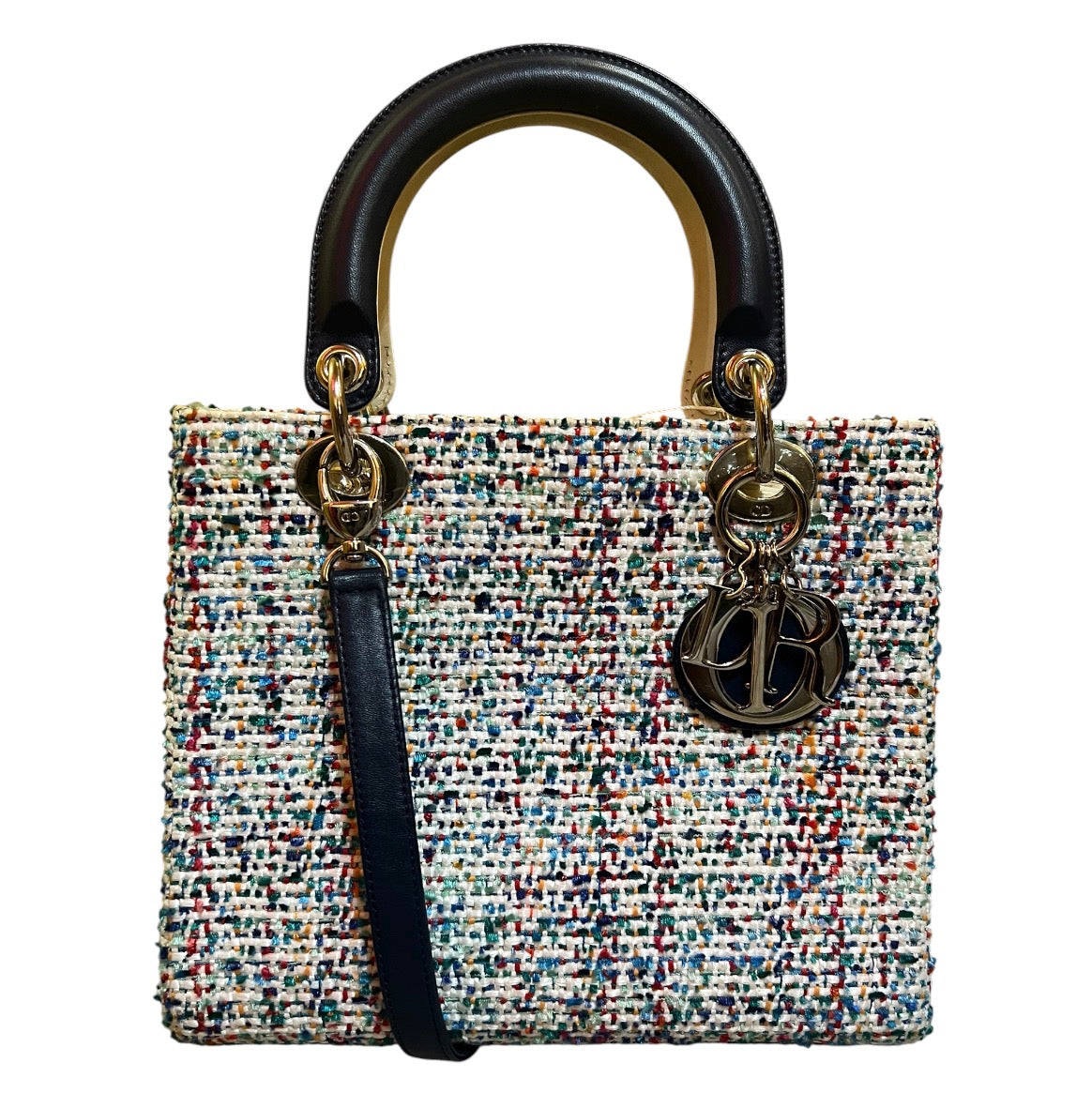 Lady Dior Handbag in Multicolor Tweed – Opulence Vintage