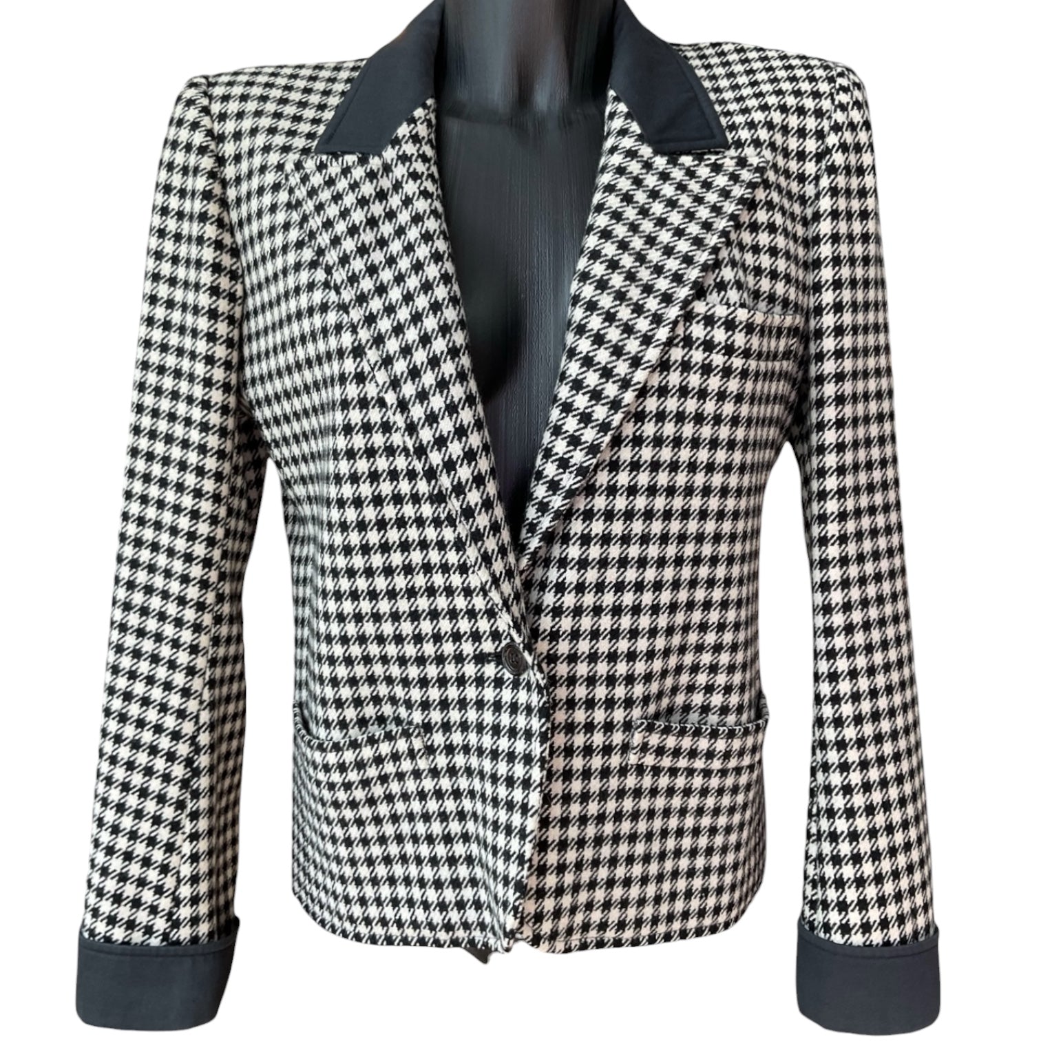 Saint Laurent Rive Gauche Houndstooth Jacket – Opulence Vintage Saint Laurent Rive Gauche Houndstooth Jacket – Opulence Vintage