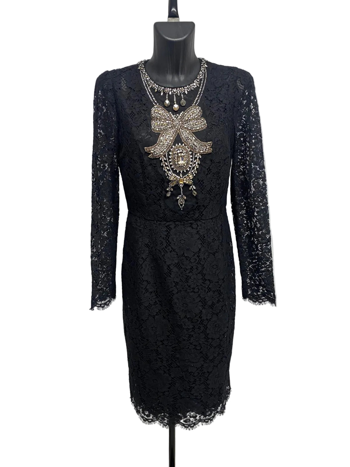 dolce gabbana black lace dress Long lace dress in Black for Women