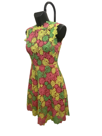 Valentino Floral Multicolor Lace Dress (2015) by Maria Grazia Chiuri & Pierpaolo Piccioli