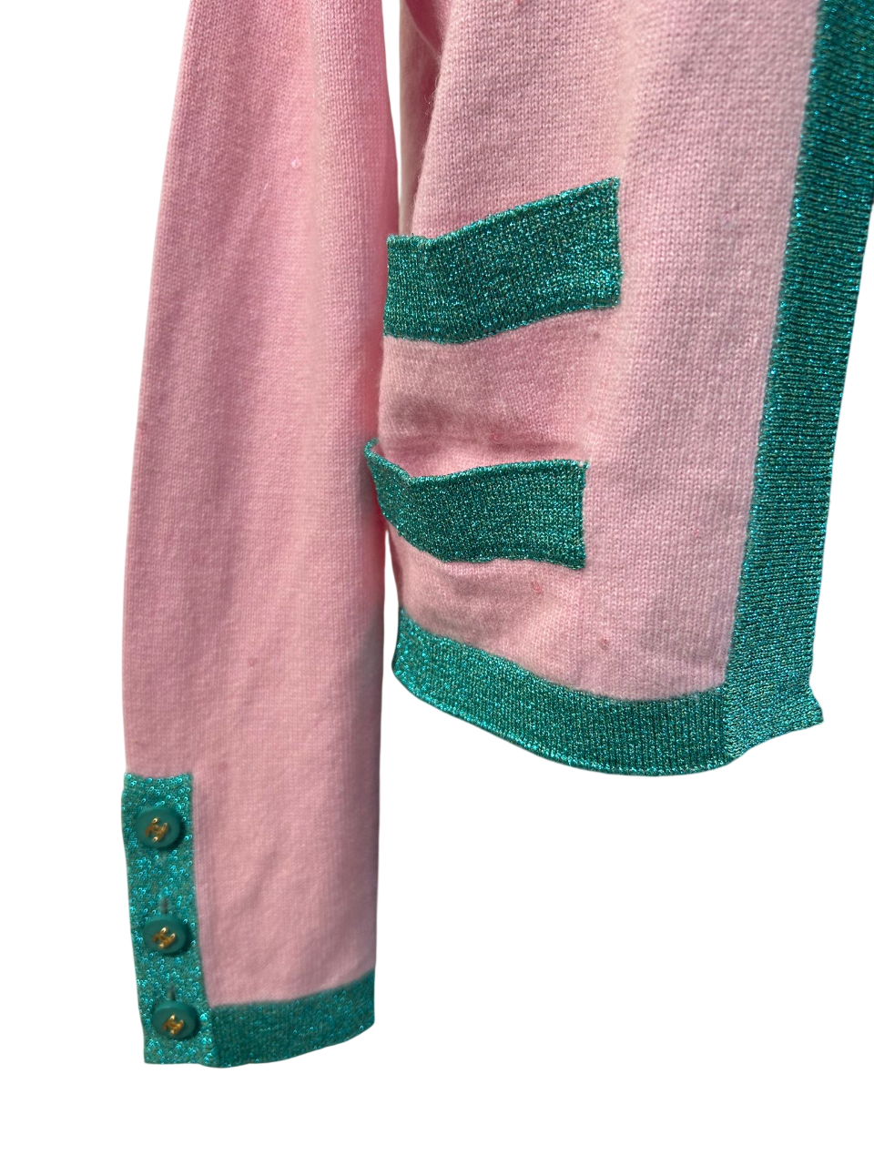 Chanel Pink and Green Cardigan 1996
