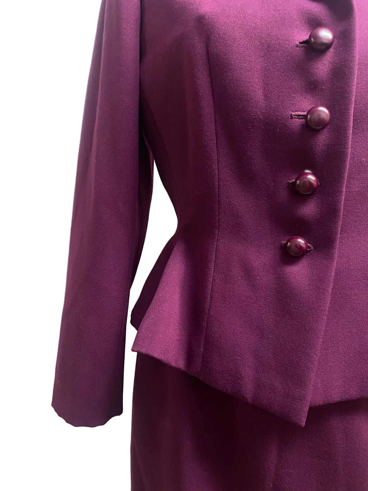 Christian Dior Haute Couture FW 1986/87 Plum Wool Skirt Suit (Marc Bohan Era)