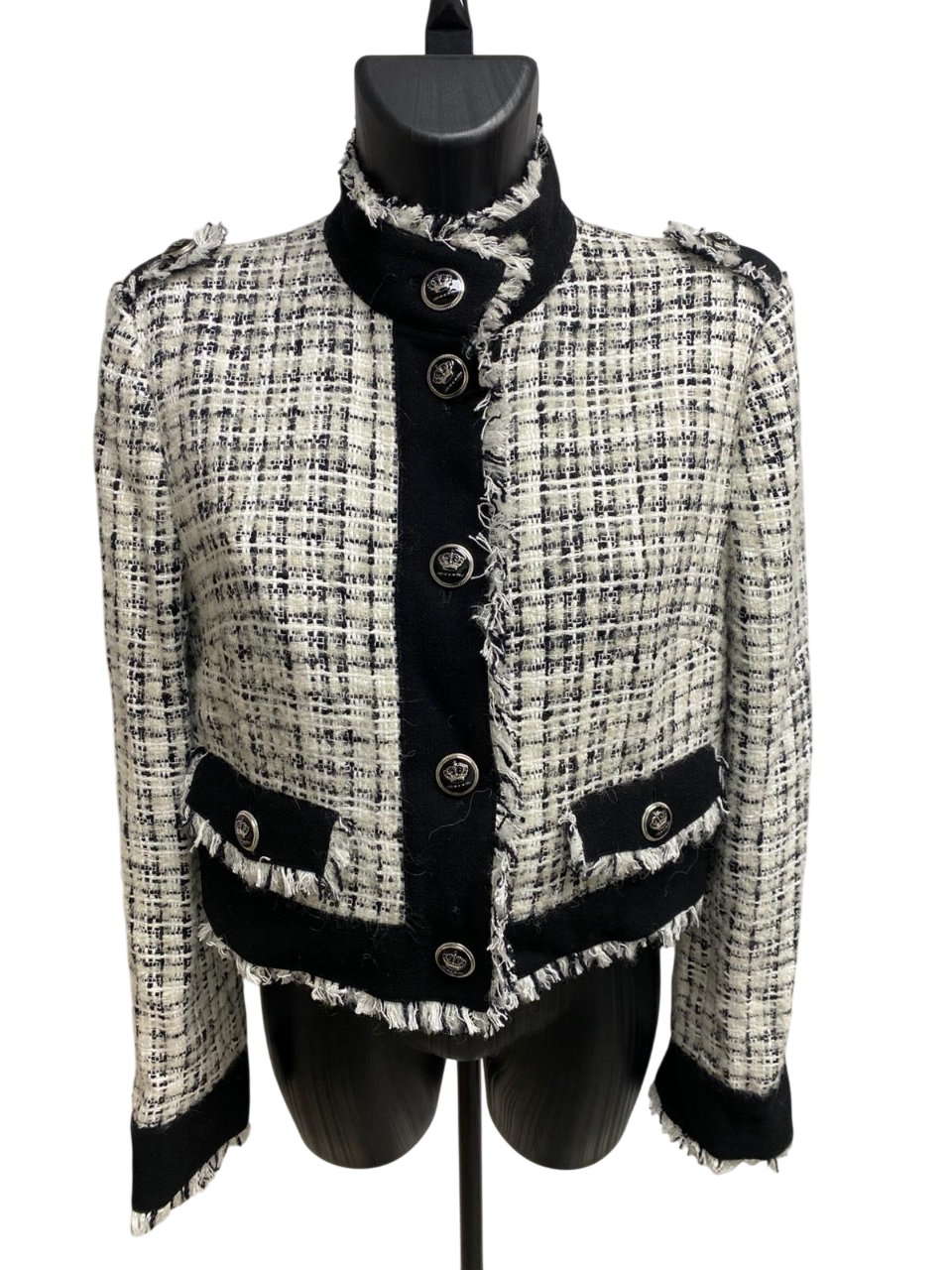 Dolce&Gabbana Cropped Crèpe-Trimmed Tweed Jacket