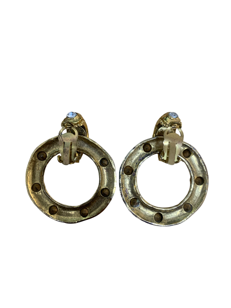 Chanel Hoop Earrings with Rhinestones