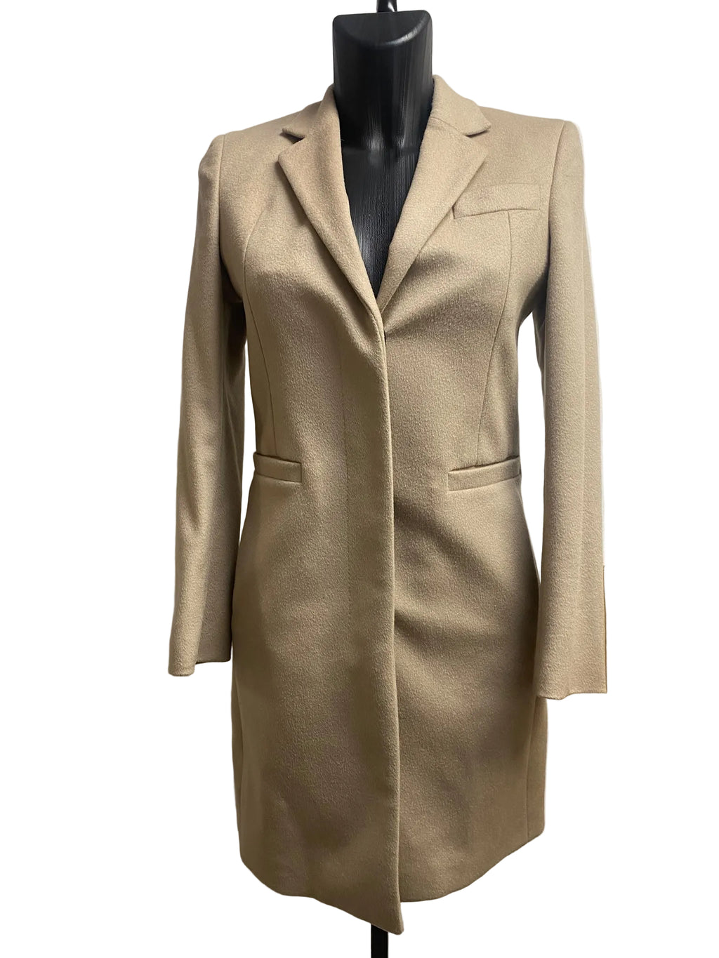 Gucci by Frida Giannini (2010) Beige Tailored Wool Single-Breasted Coat (IT 38)