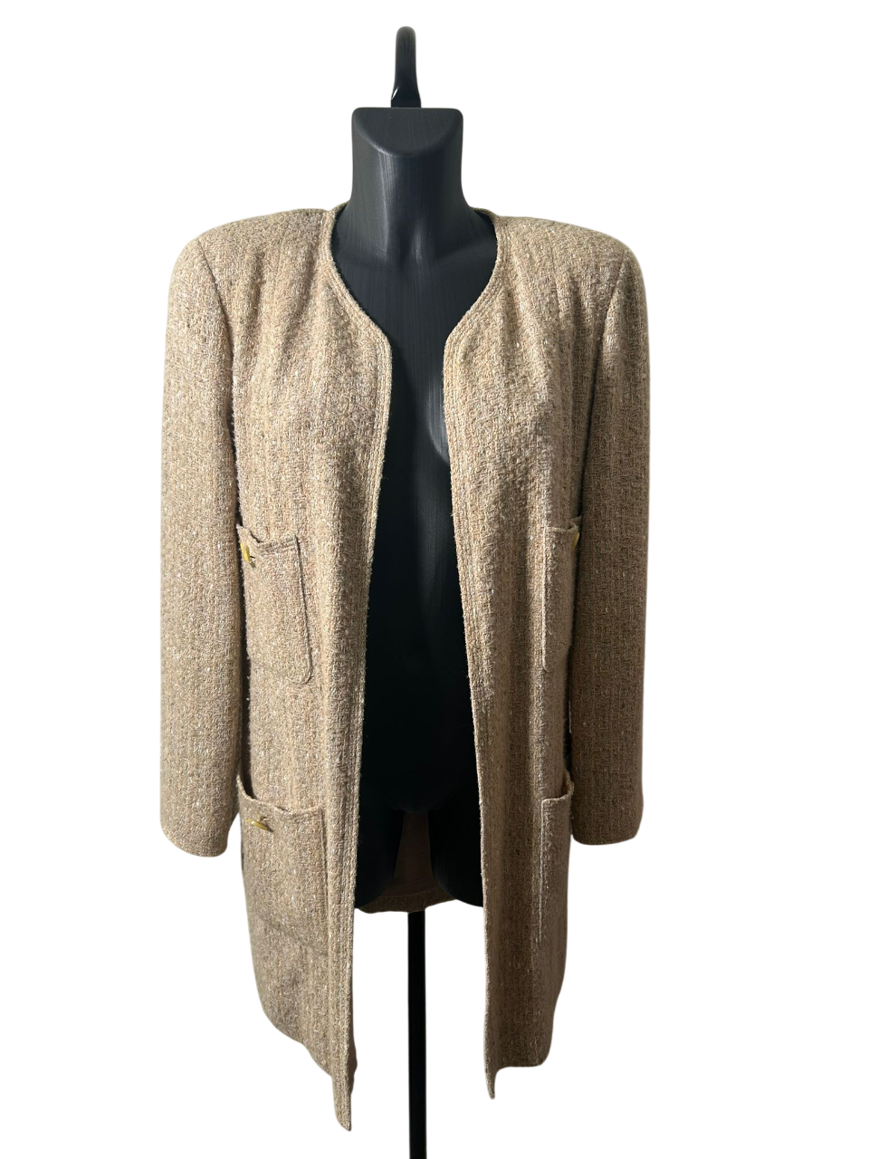 Chanel Beige Coat in Silk and Cotton