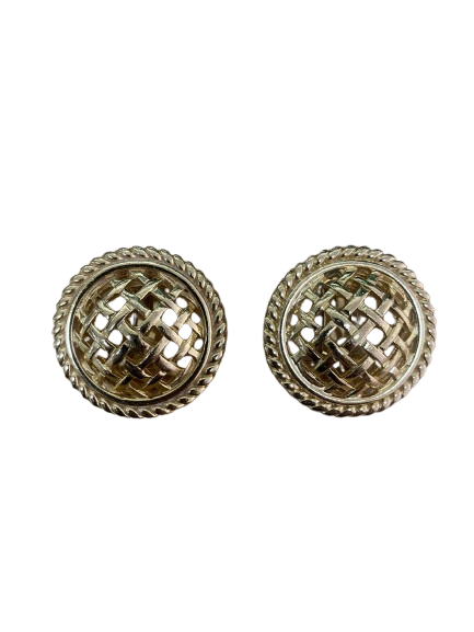Christian Dior Golden Button Earrings