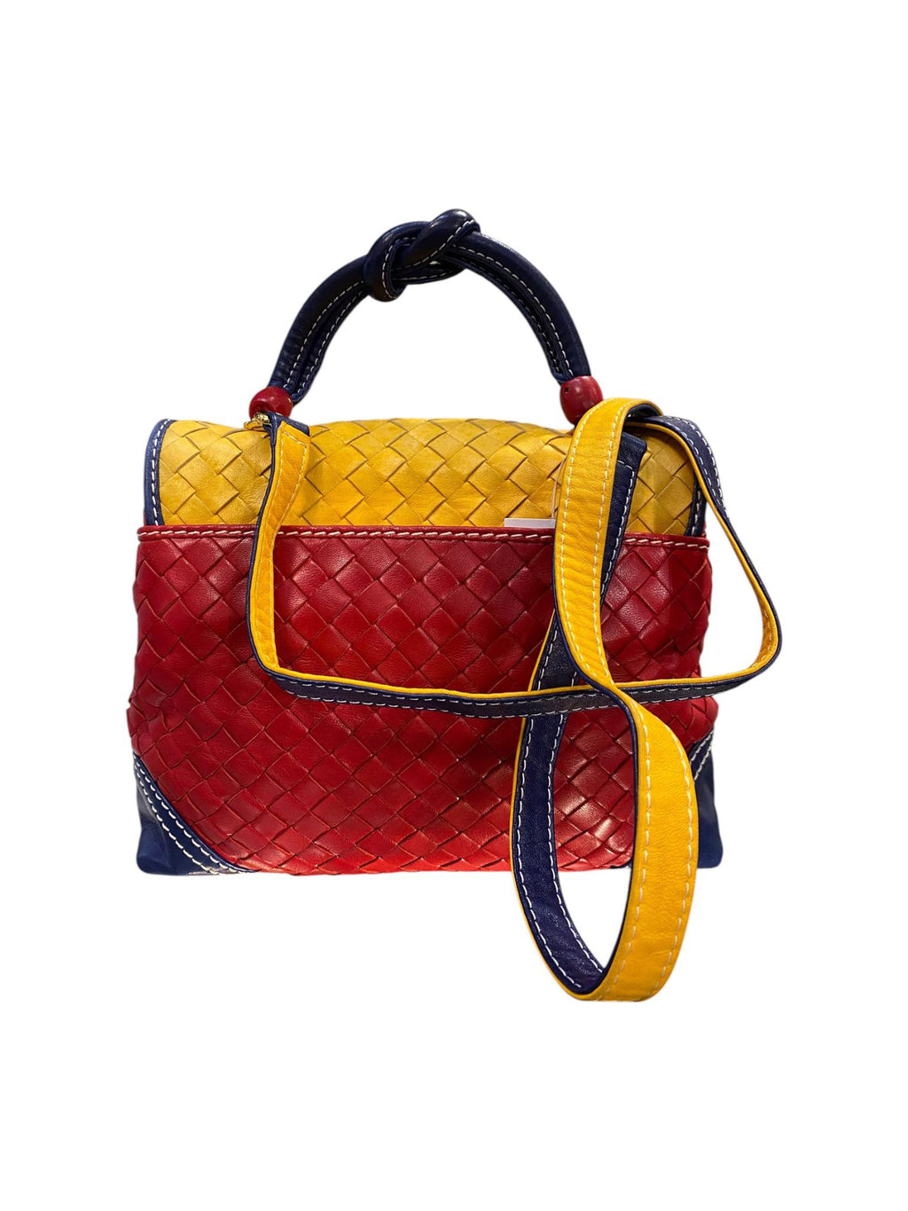 Bottega Venetta Tricolor Nappa Intrecciato Satchel