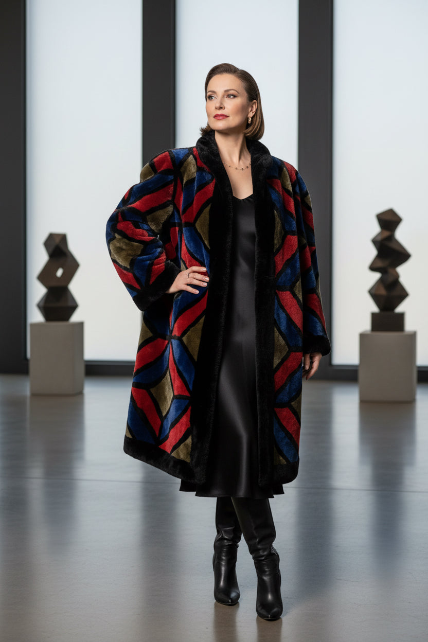 Christian Dior Multicolor Fur Coat (Frederic Castet '70s