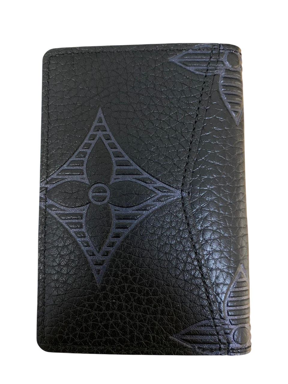 Louis Vuitton Taurillon Shadow Black Leather Monogram Pocket Organizer Wallet
