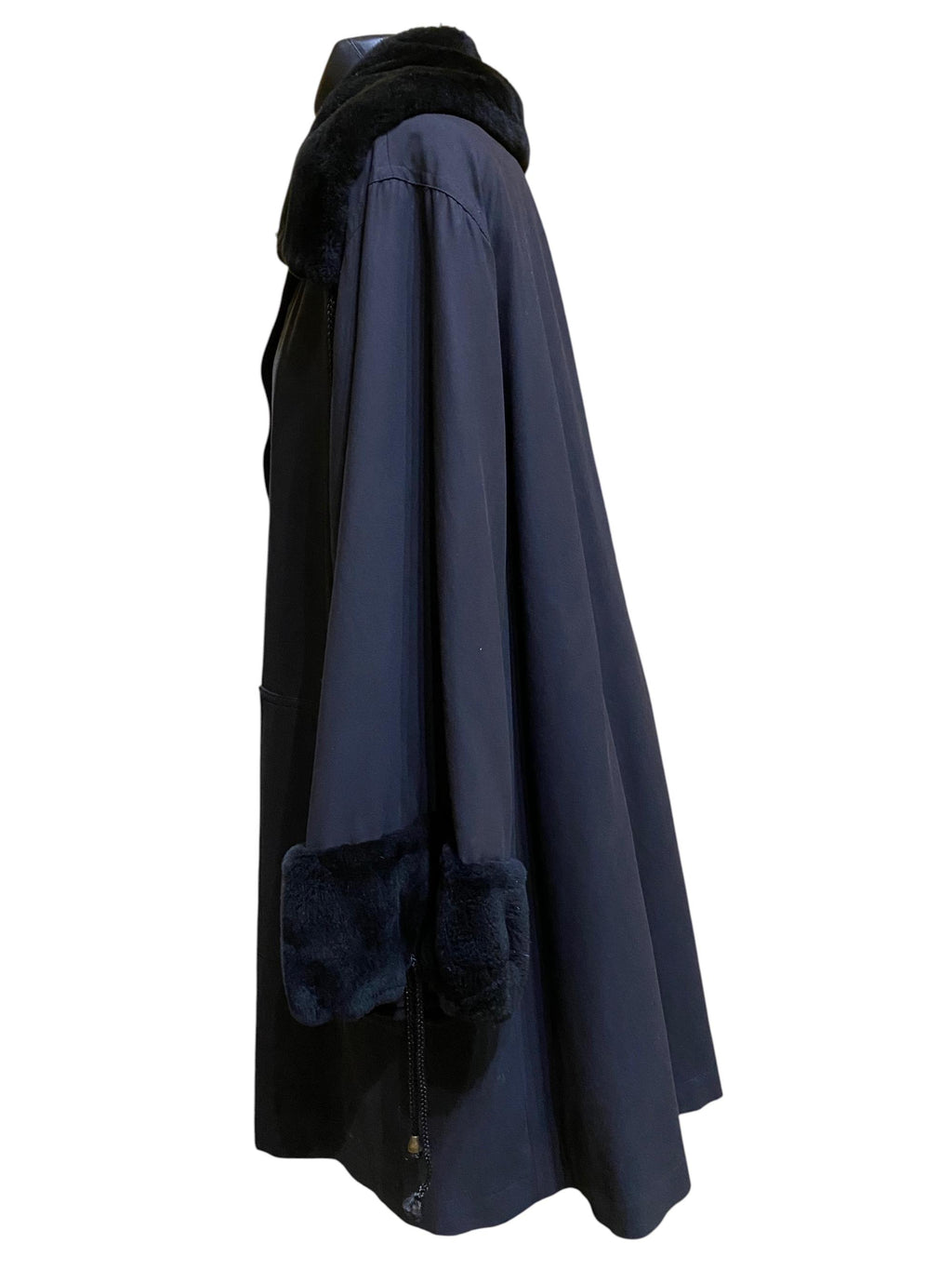 Long black fur coat by Yves Saint Laurent