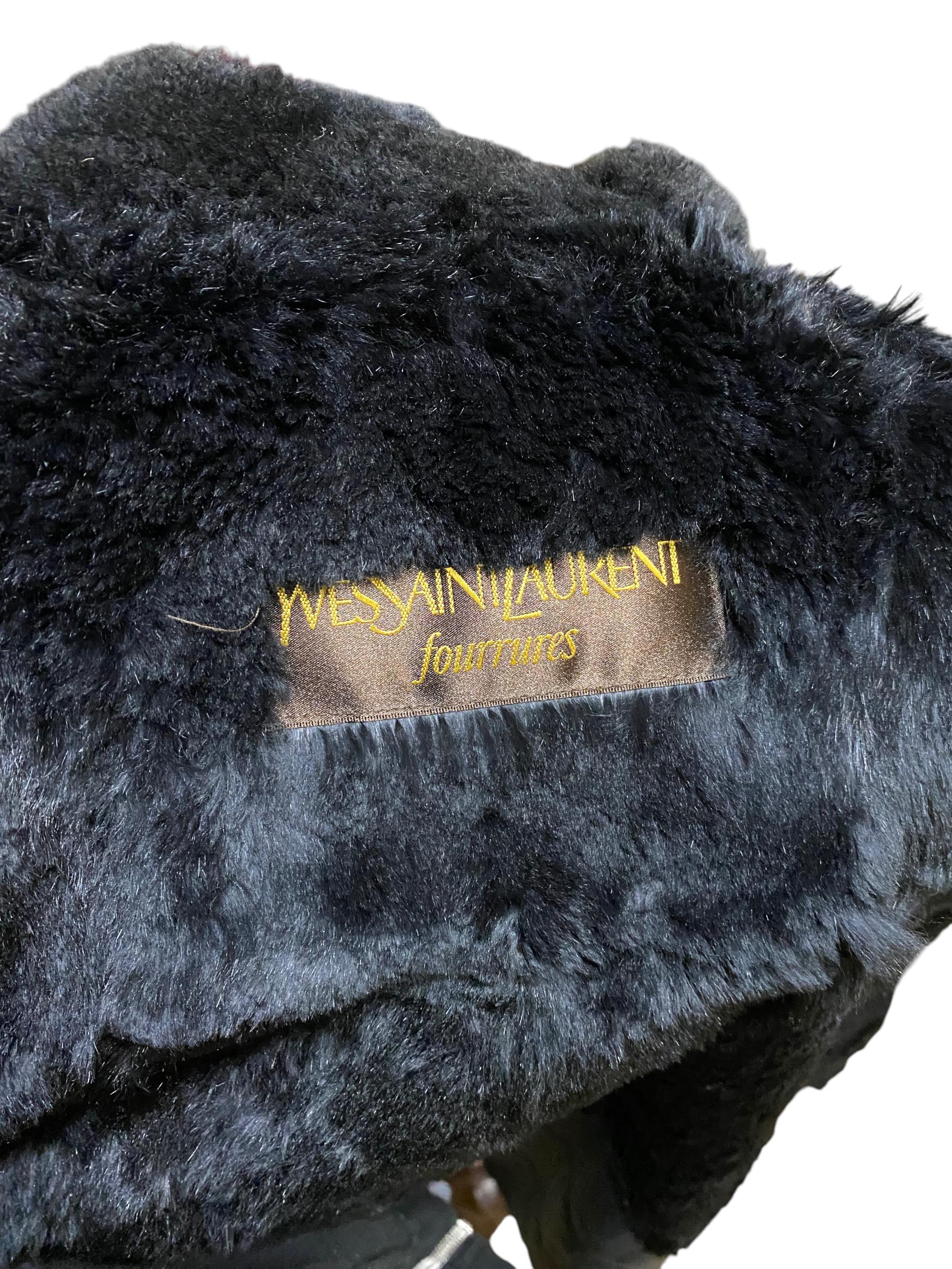 Long black fur coat by Yves Saint Laurent