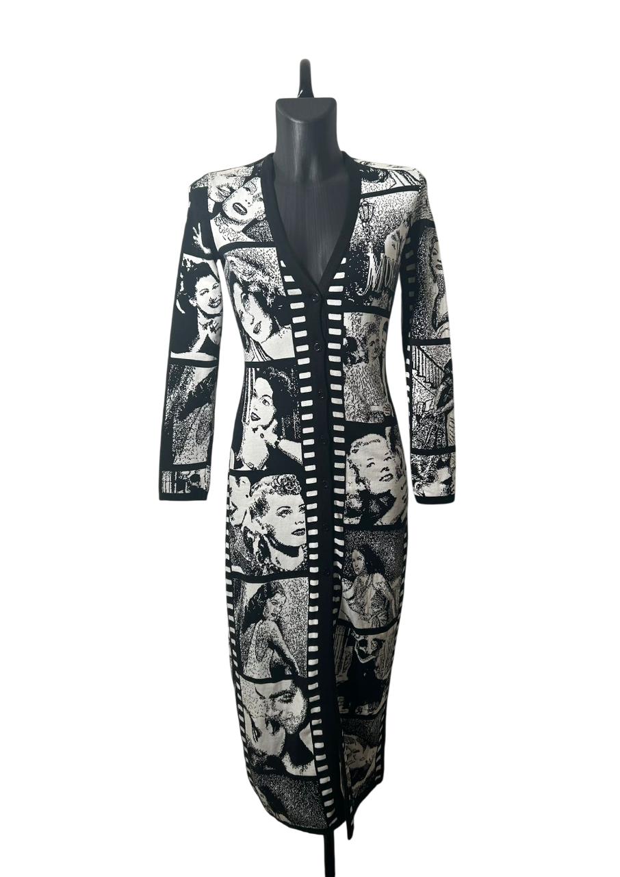 Moschino Long Sleeves Cotton Jacquard Dress