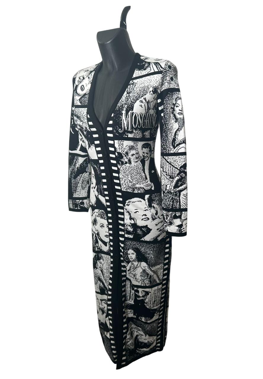 Moschino Long Sleeves Cotton Jacquard Dress