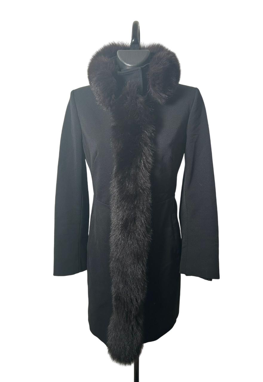 Prada Black Coat with Fur