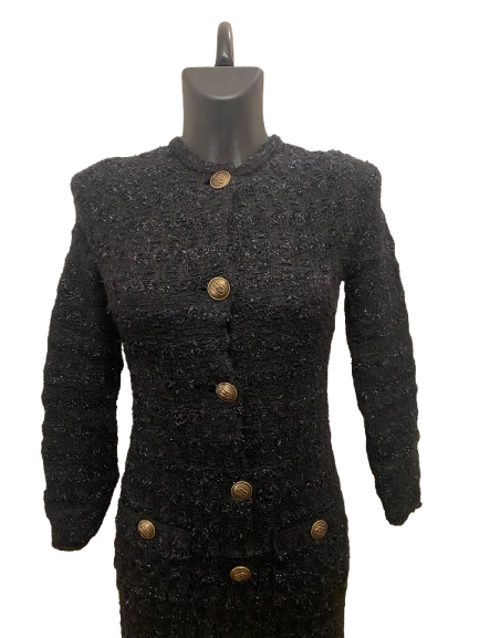 Balenciaga Back to Front Black Tweed Dress by Demna (2022)