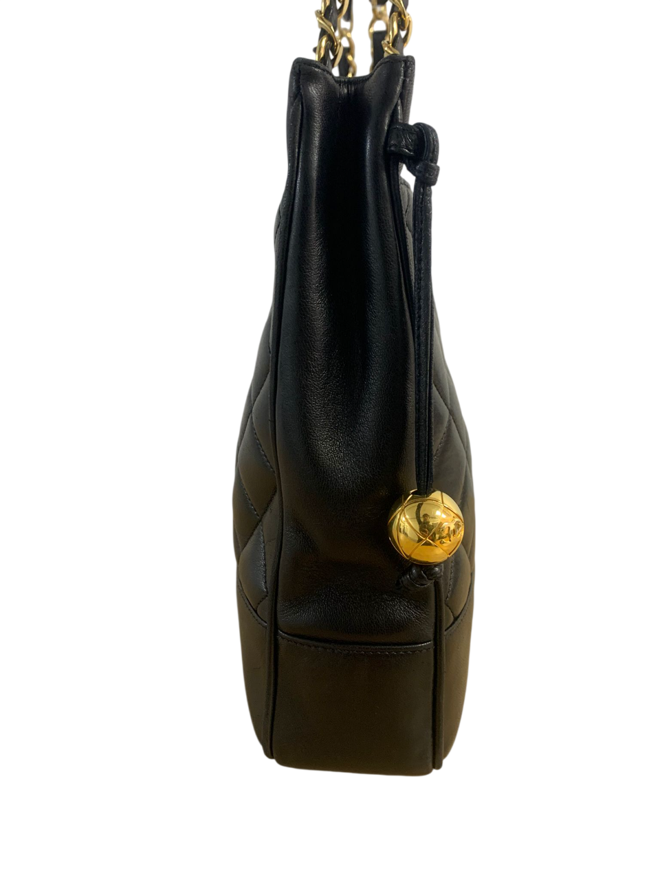 Chanel 1997 Vintage Timeless Lambskin Quilted Shoulder Tote Bag