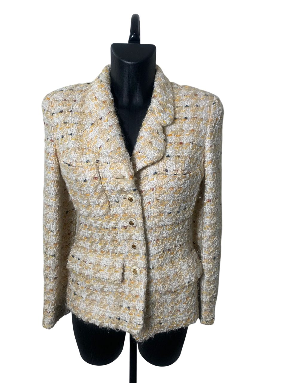 Chanel Yellow 1993 Tweed Jacket