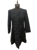 Christian Dior Double-Breasted Collarless Tweed Coat