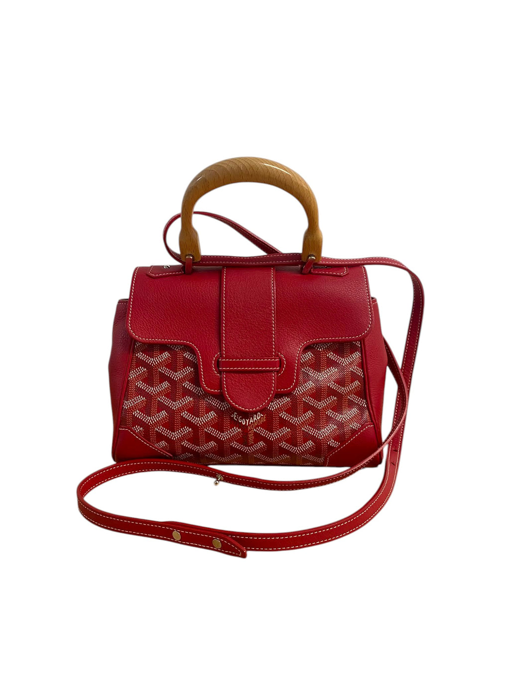 Goyard Mini Saigon Soft Red Leather & Goyardine Canvas