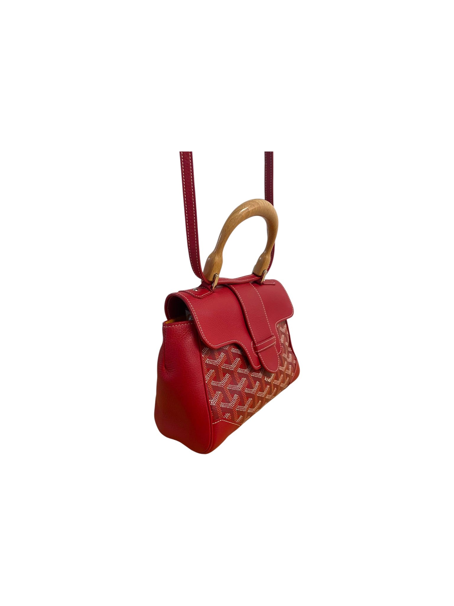 Goyard Mini Saigon Soft Red Leather & Goyardine Canvas