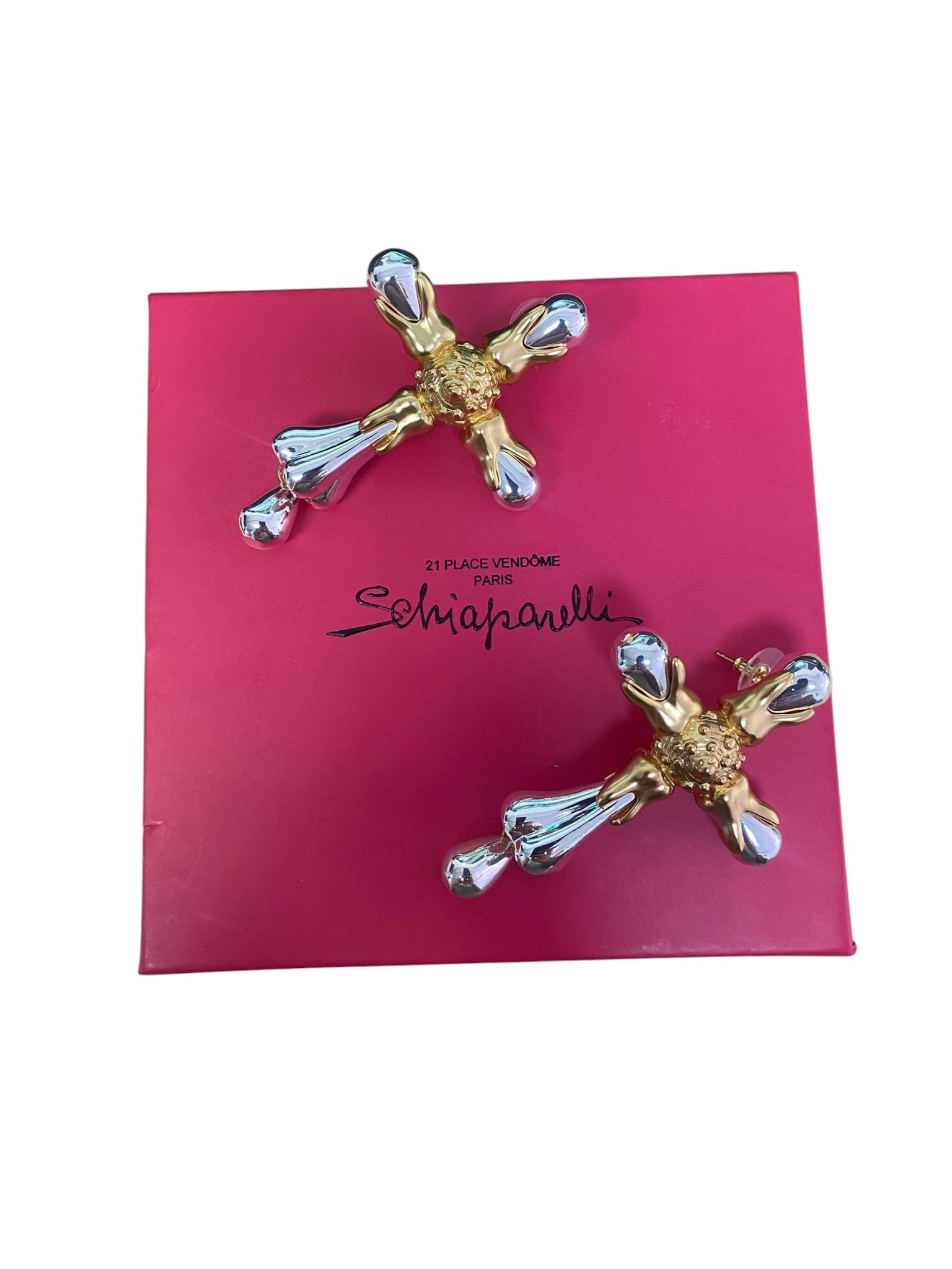 SCHIAPARELLI Statement Cross Brooch Pin