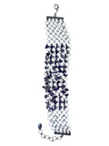Paco Rabanne chainmail choker in silvered metal with violet glass beads