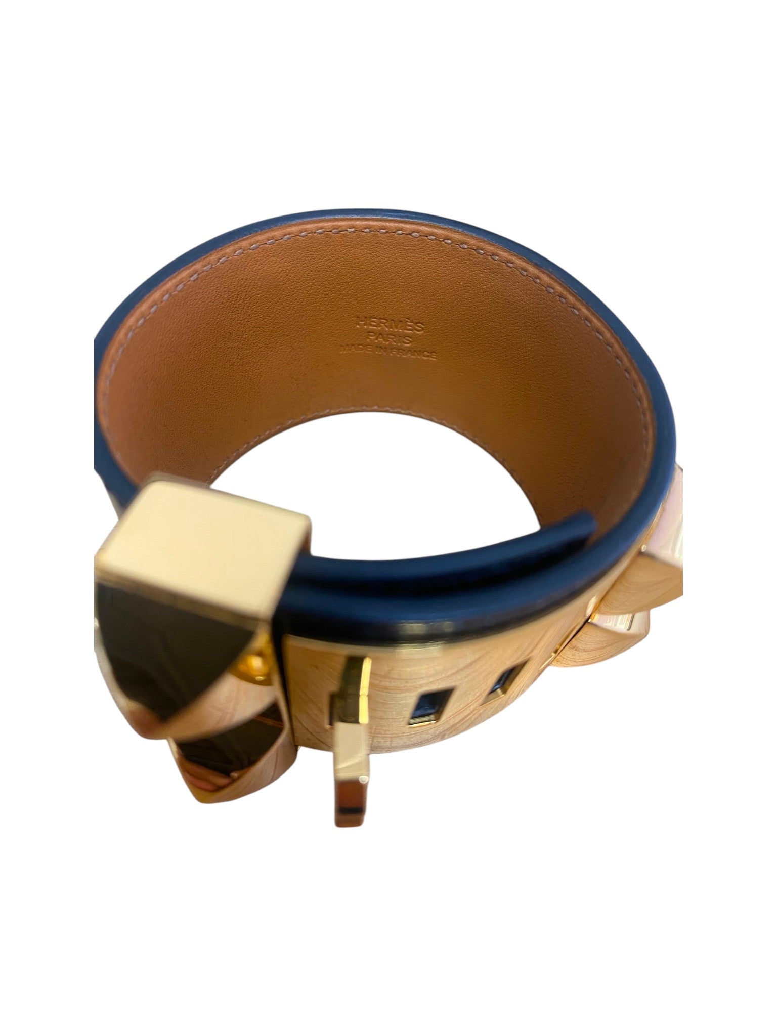 Hermès Collier de Chien bracelet in black and gold