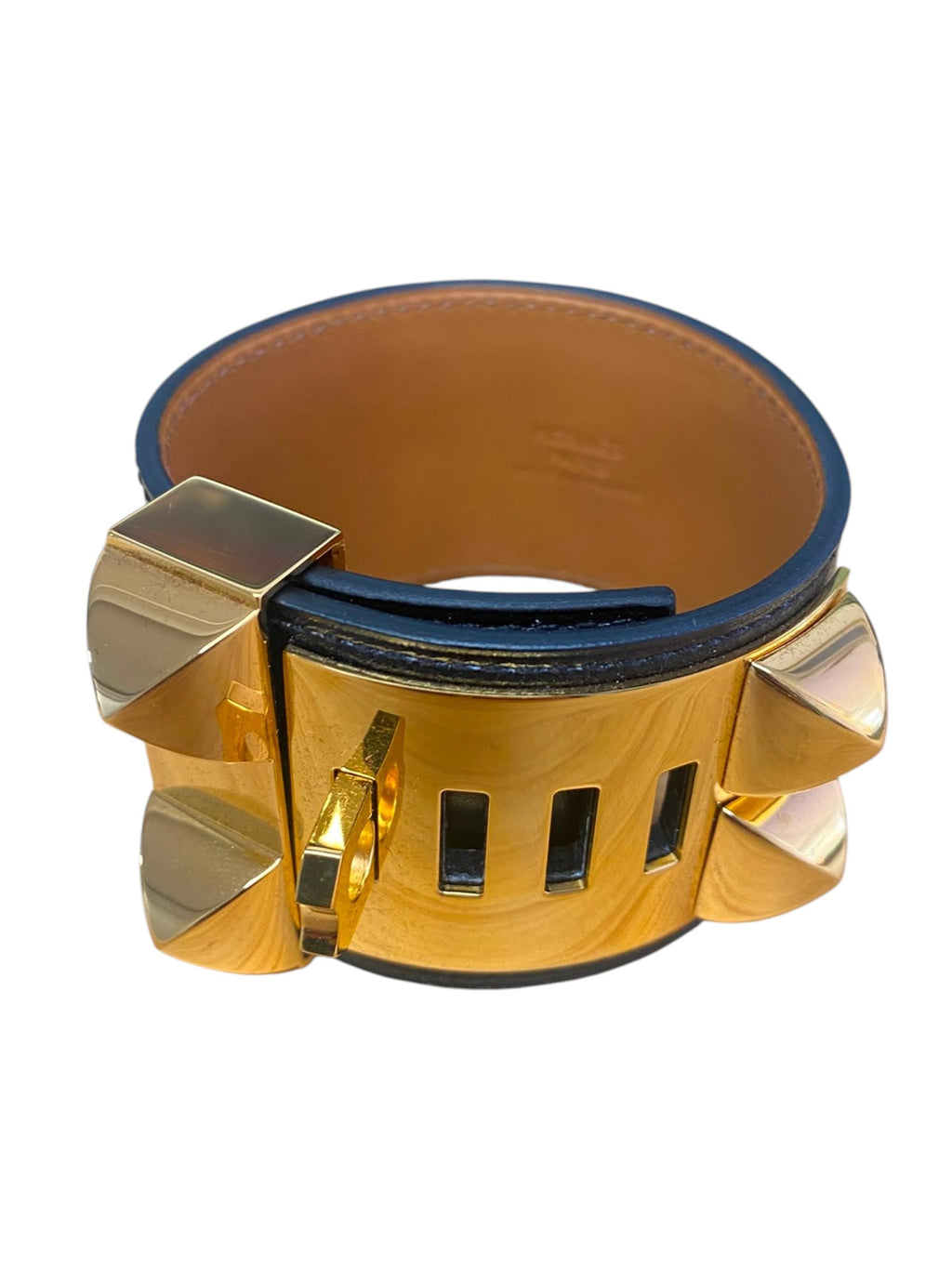 Hermès Collier de Chien bracelet in black and gold