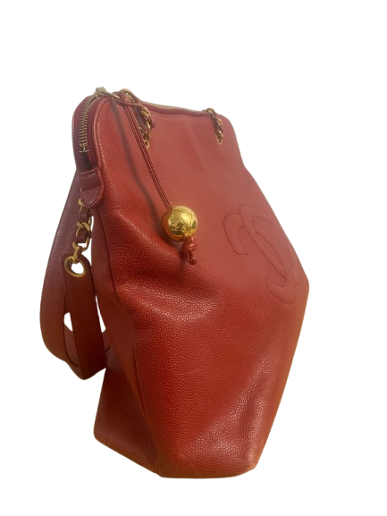 Chanel Coco Mark Chain Tote Bag in Red (1194)