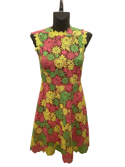 Valentino Floral Multicolor Lace Dress (2015) by Maria Grazia Chiuri & Pierpaolo Piccioli