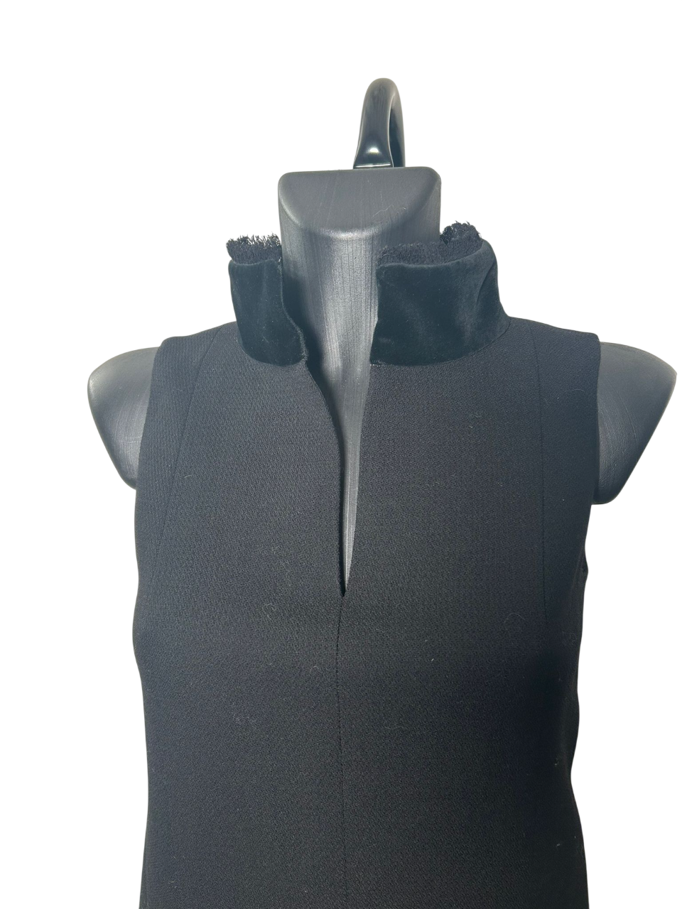 Chanel Black Sleeveless Dress with Velvet Collar detail (FW 2007)