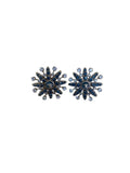 Chanel Crystal Star Earrings White Blue Silver  hardware Metal Glass