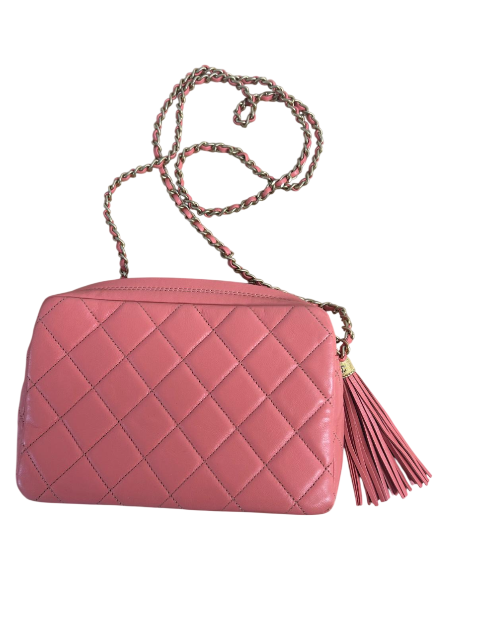 Chanel Quilted Camera Bag in Pink Lambskin (2020)