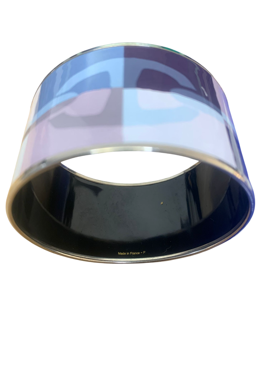 Hermes Optique Chain D'Ancre Printed Enamel Palladium Plated Bangle Bracelet