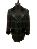 Yves Saint Laurent Green Tartan Coat