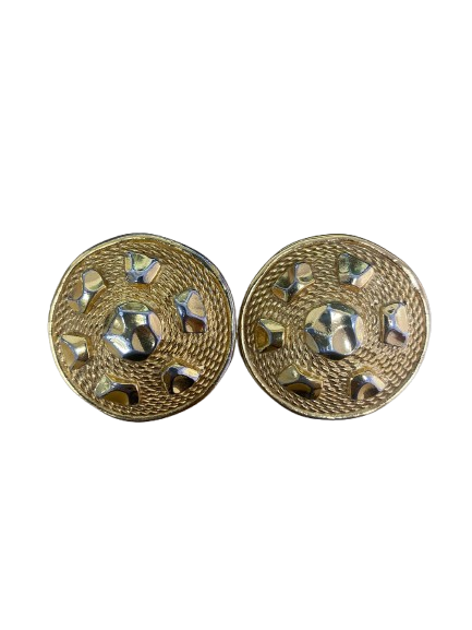 Christian Dior XXL round gold earrings