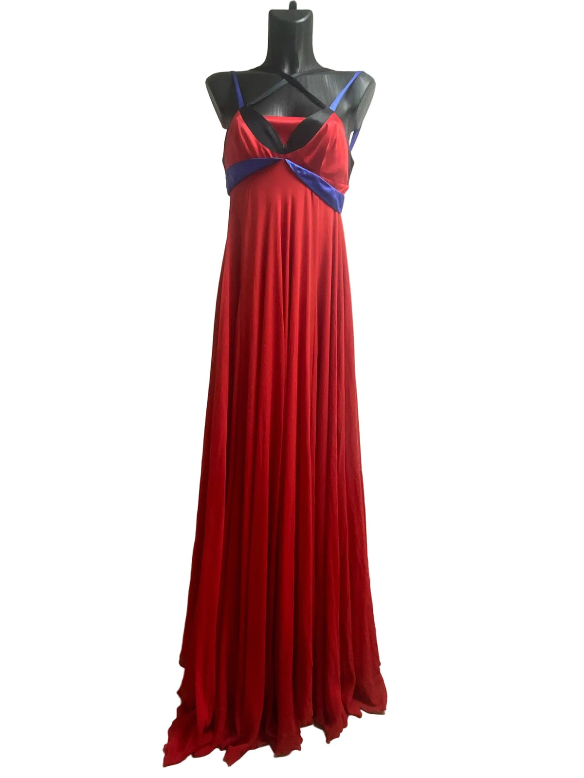 2008 ETRO "I Fantastici Quarantanni" Silk Floor-Length Gown – Red, Blue & Black (IT 42)