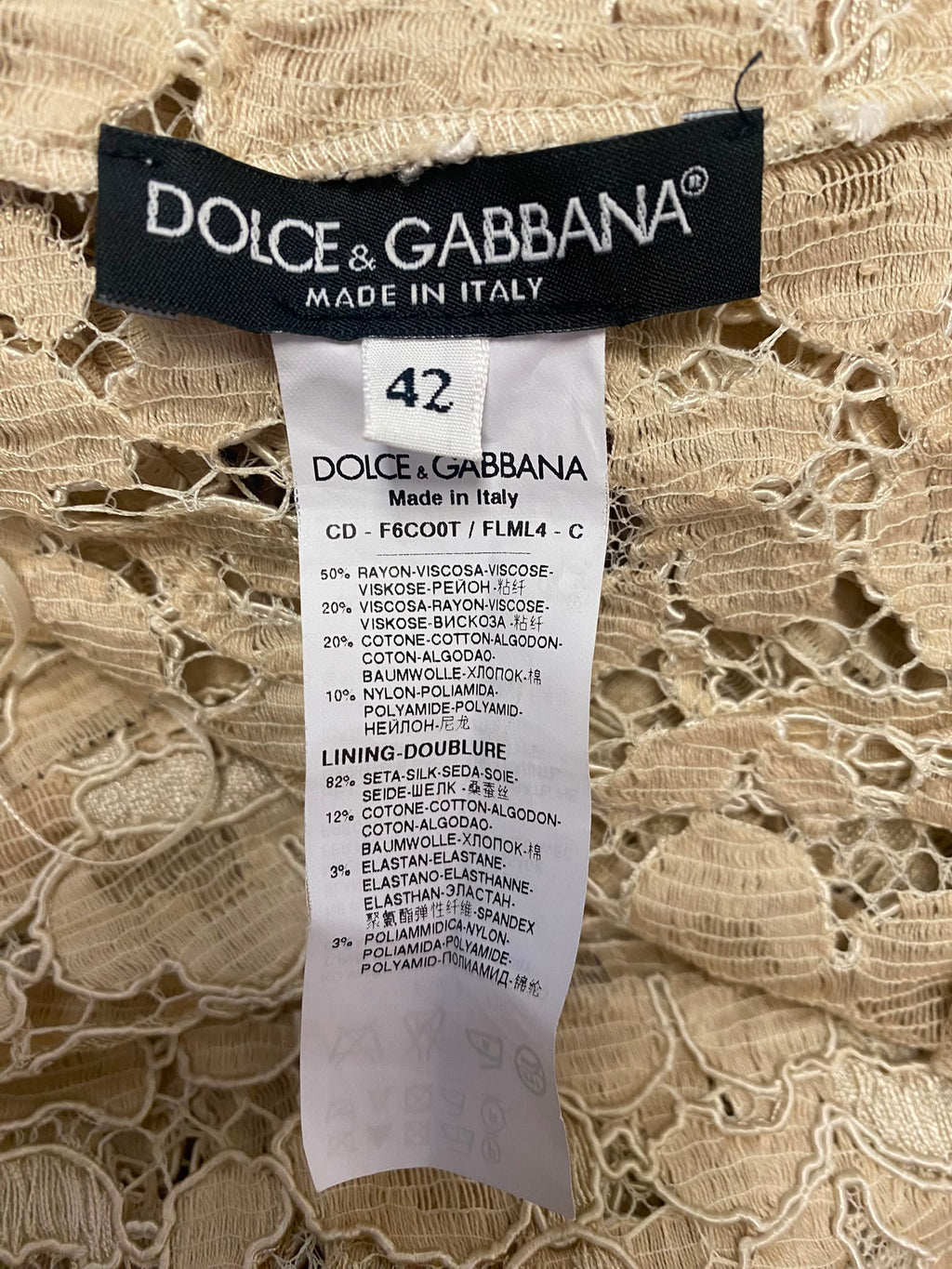 FW2012 Dolce & Gabbana Haute Couture Midi Dress in Lace