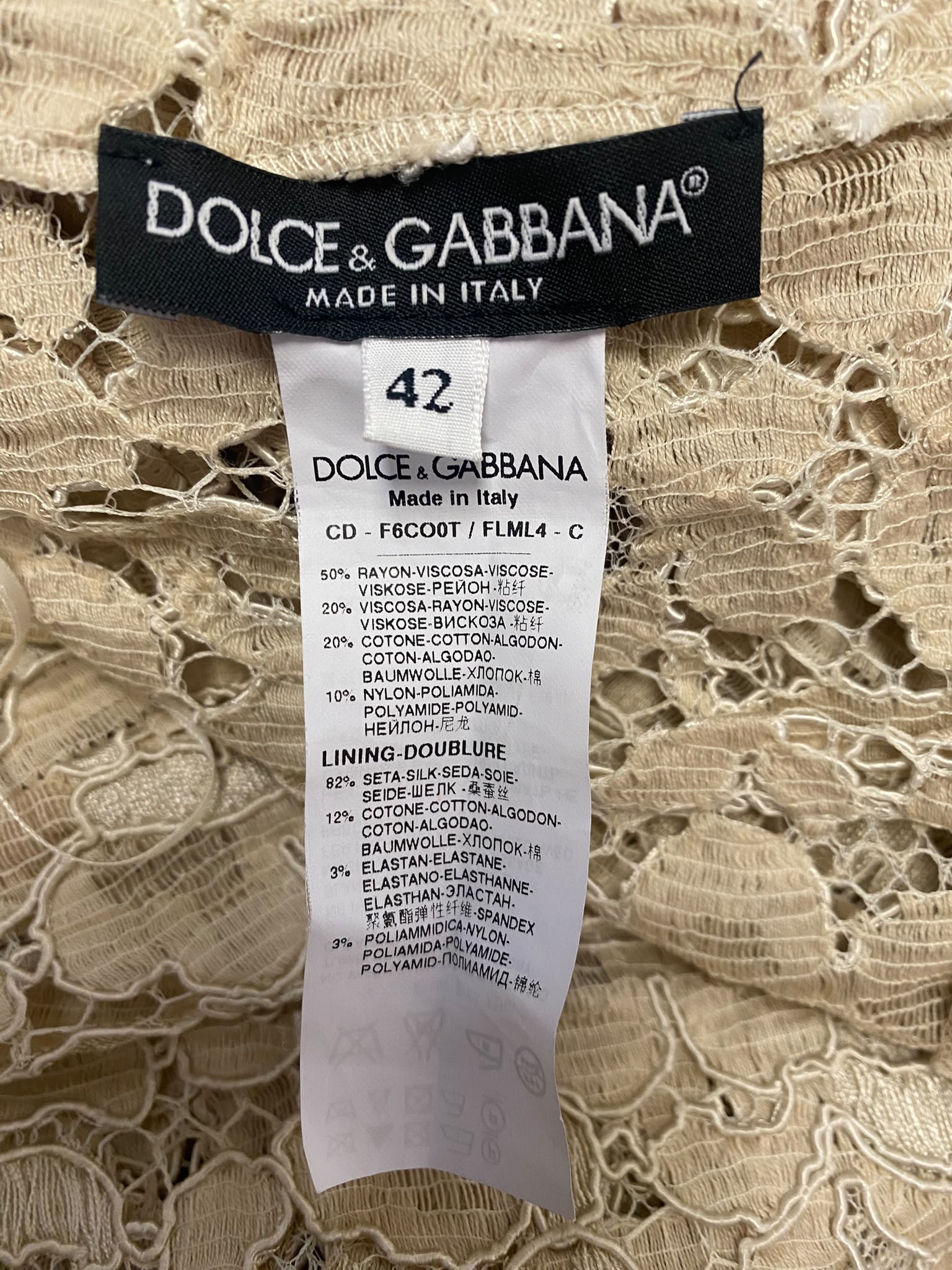 FW2012 Dolce & Gabbana Haute Couture Midi Dress in Lace
