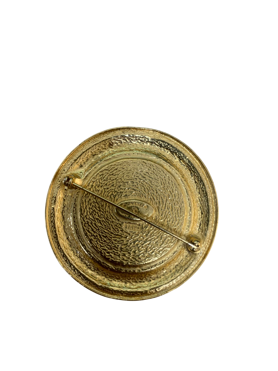 Chanel 31 Rue Cambon Gold Pleated Round Brooch