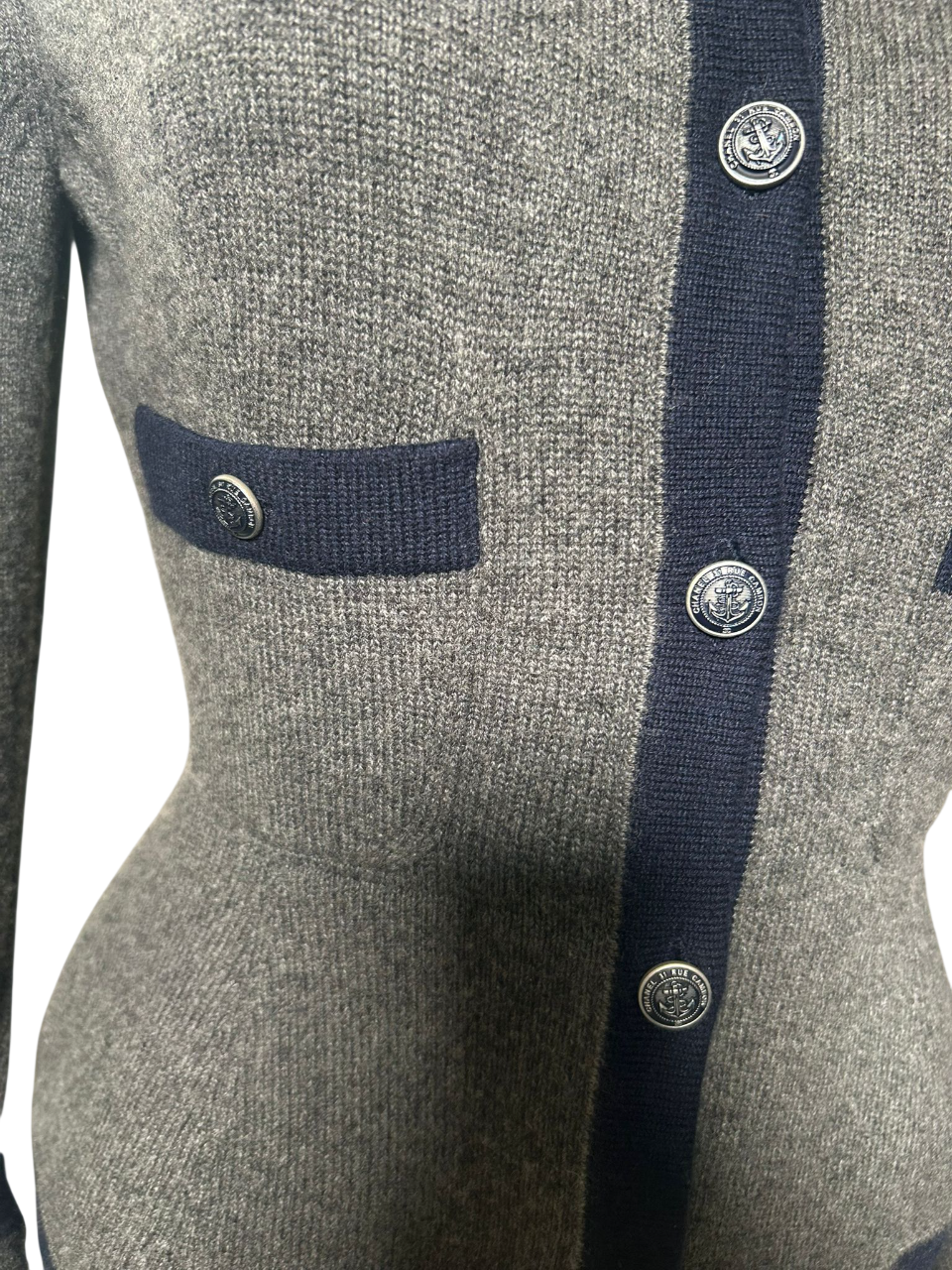 Chanel Grey Wool Cardigan
