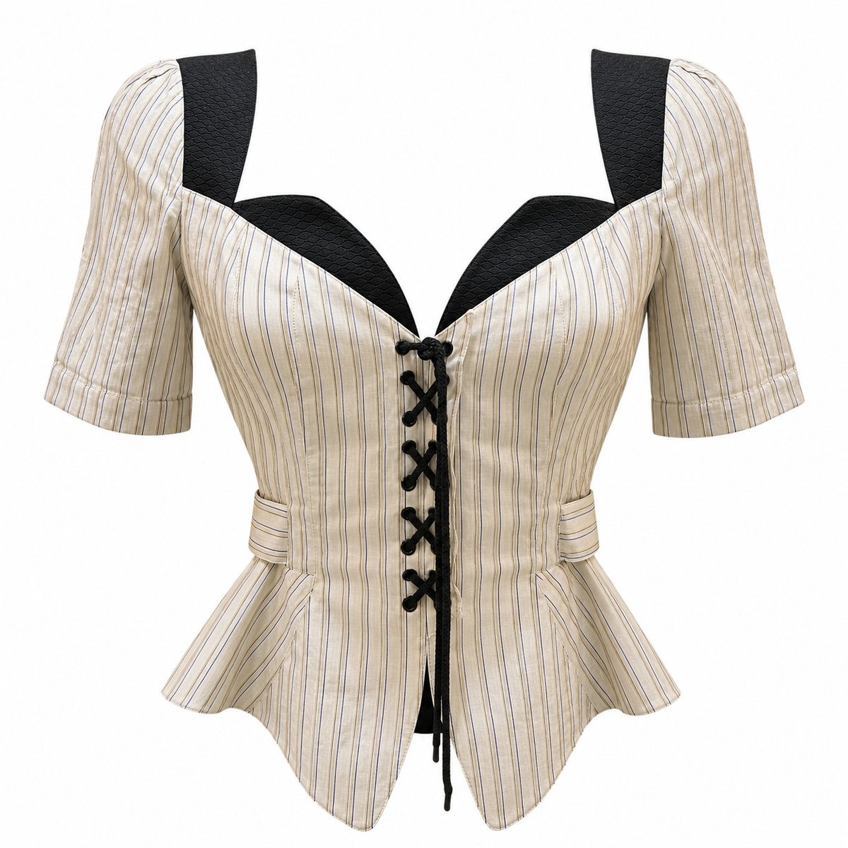Mugler tailored jacket, white with black stripes