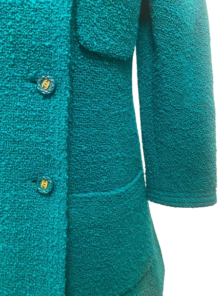 Chanel Aqua Green Dress in Tweed