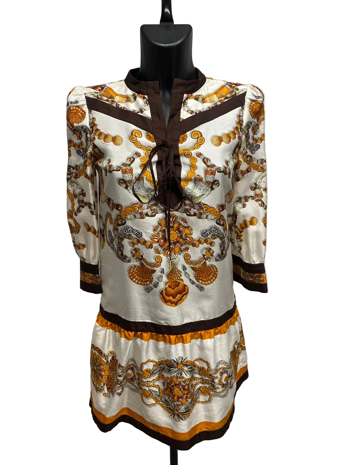 Gucci Seashell Print Silk Mini Dress – Size IT 40