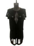 Chanel Sportswear Black Mesh Panel Mini Dress