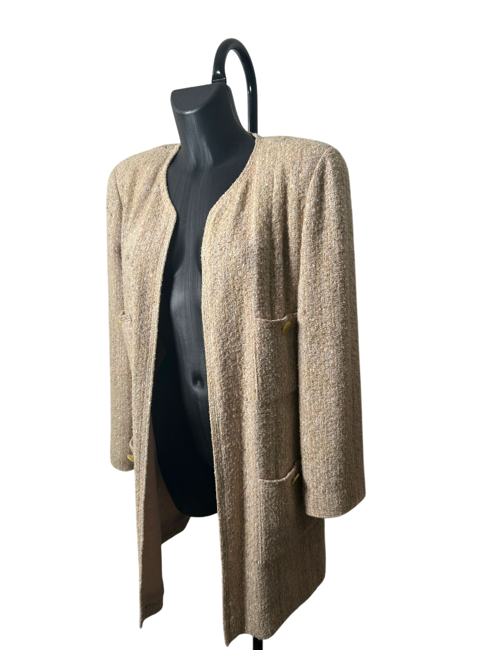 Chanel Beige Coat in Silk and Cotton